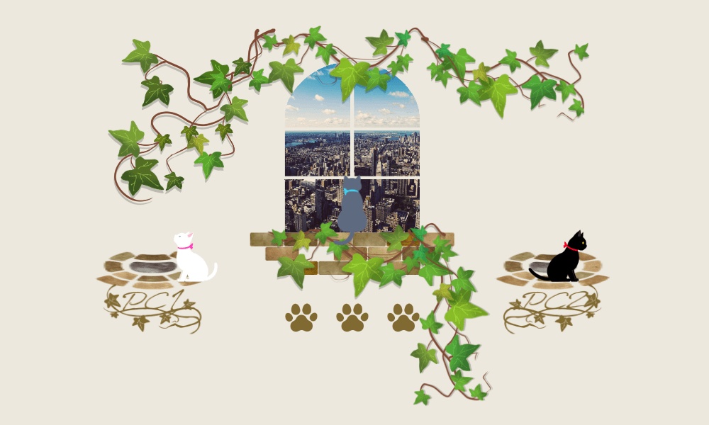 【ユドナリウム/ココフォリアzip】猫の街ルームデータ|APNG素材