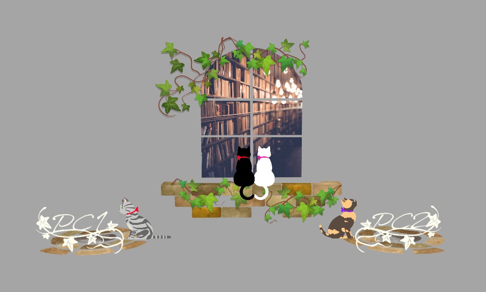 【ユドナリウム/ココフォリアzip】猫の街ルームデータ|APNG素材