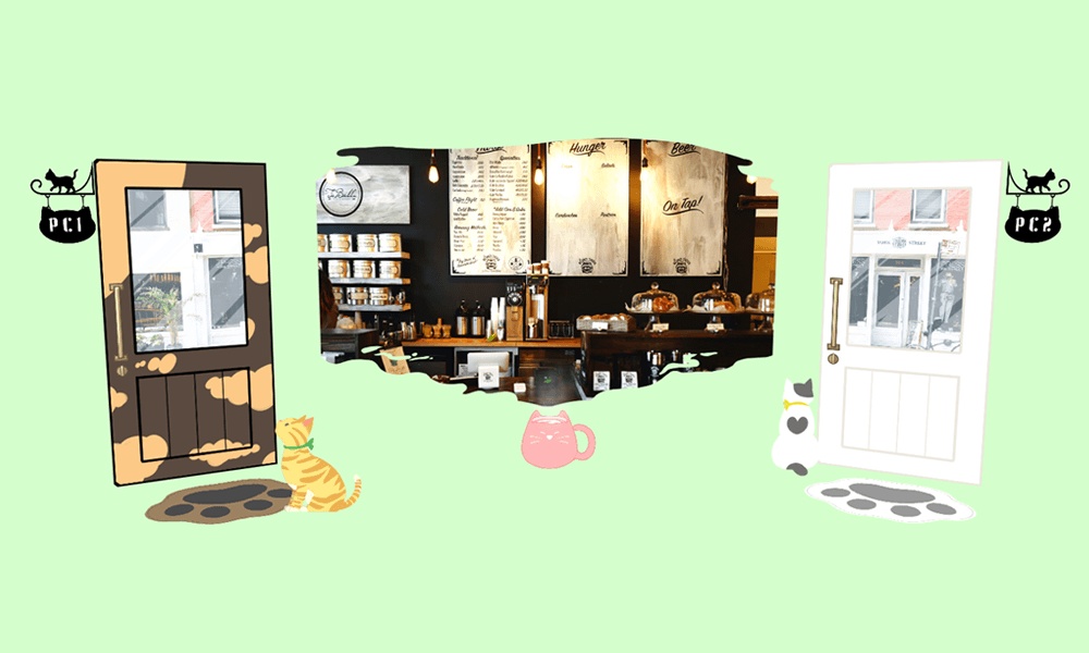 【ユドナリウム/ココフォリアzip】猫の店ルームデータ|APNG素材