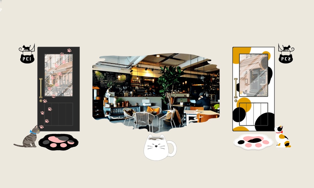 【ユドナリウム/ココフォリアzip】猫の店ルームデータ|APNG素材