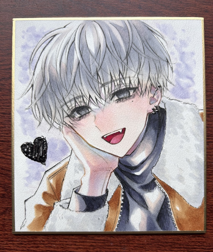 創作男子 カラー4分の1色紙①