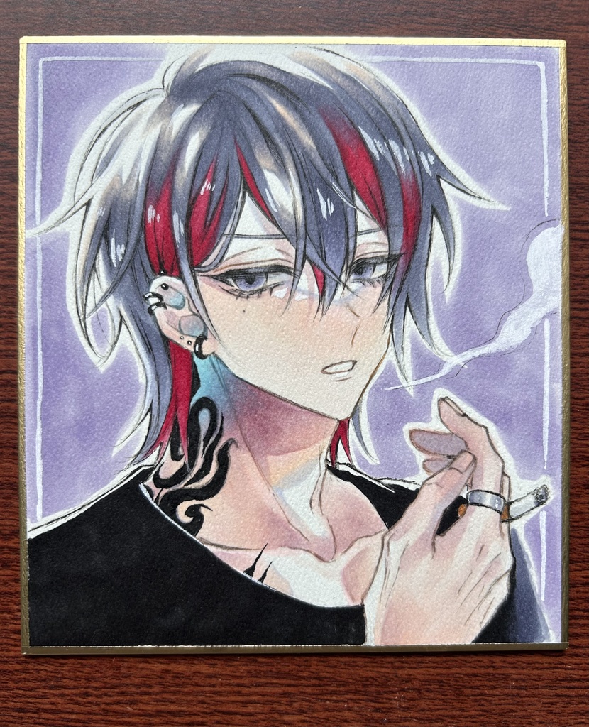 創作男子 カラー4分の1色紙③