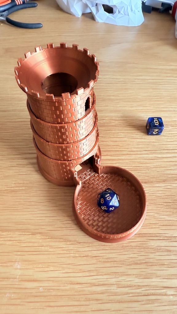 超コンパクト収納 ダイスタワー|ブロンズ|中世風| TRPG|ボードゲーム|3Dプリント品