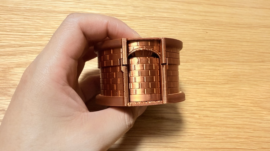 超コンパクト収納 ダイスタワー|ブロンズ|中世風| TRPG|ボードゲーム|3Dプリント品