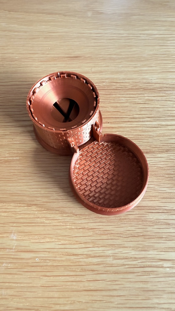 超コンパクト収納 ダイスタワー|ブロンズ|中世風| TRPG|ボードゲーム|3Dプリント品