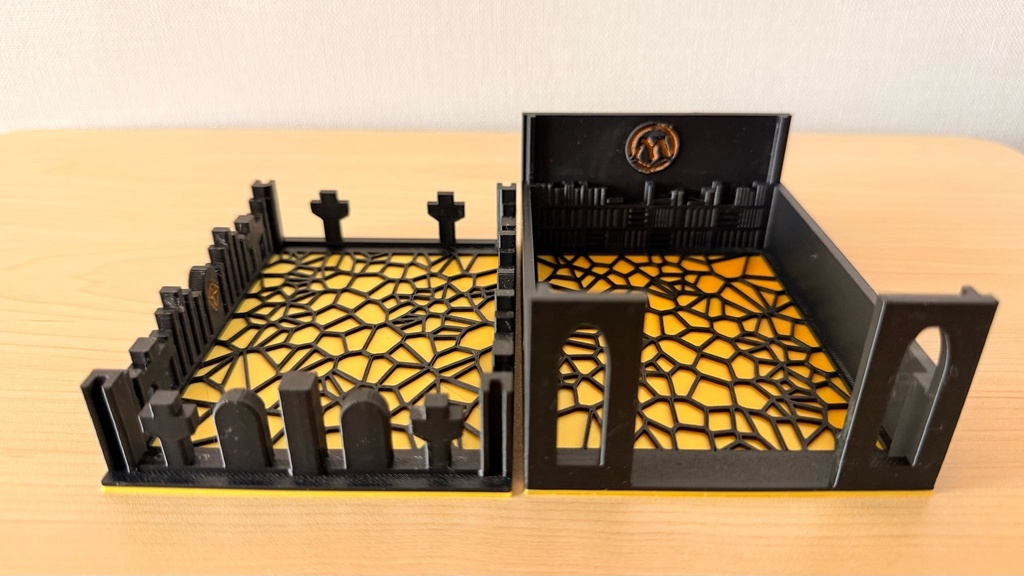 TCG デッキケース|墓地&ライブラリー兼用|中世ゴシック風|簡易塗装済み