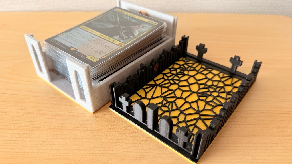MTG デッキケース|墓地&ライブラリー兼用|中世ゴシック風|簡易塗装済み