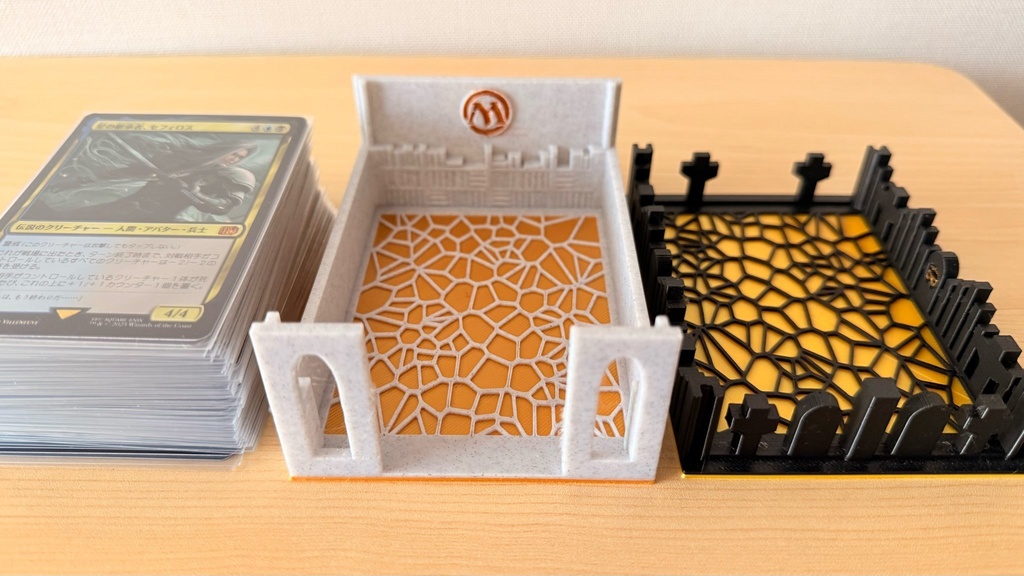 TCG デッキケース|墓地&ライブラリー兼用|中世ゴシック風|簡易塗装済み