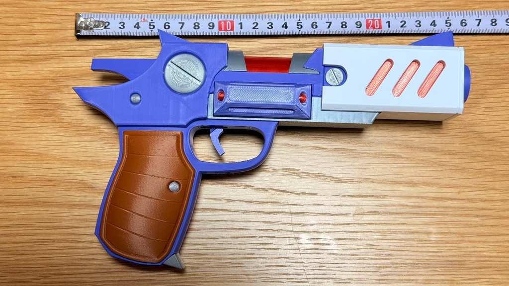 1/1 アクセルの銃|ロックマン風|完全色分け|トリガー可動|モデルガン|3Dプリント品|コスプレ用