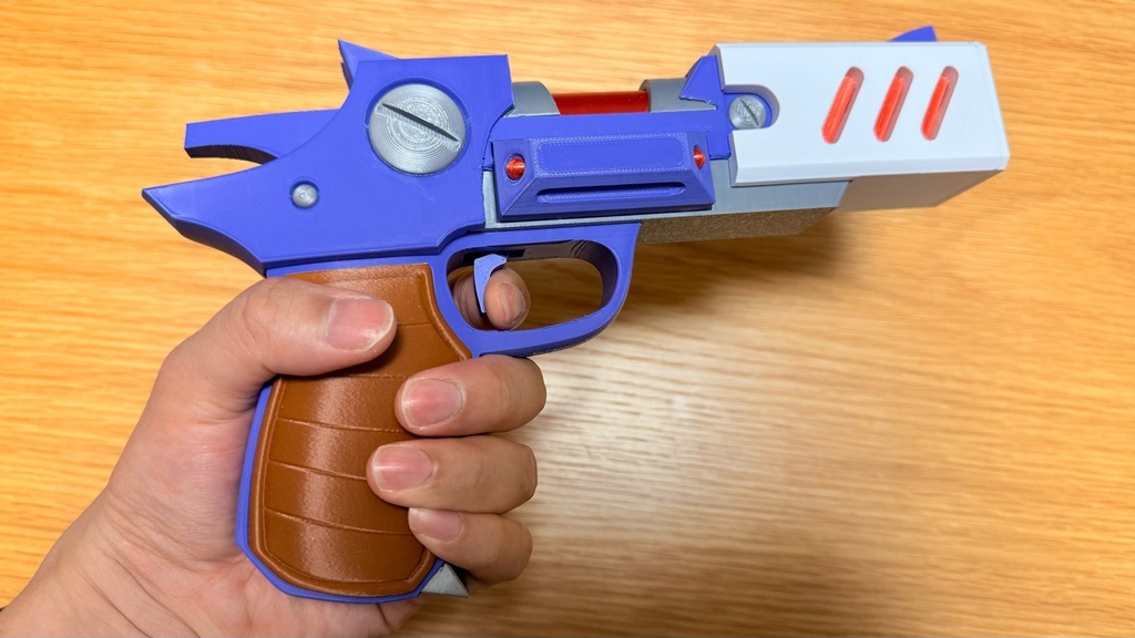 1/1 アクセルの銃|ロックマン風|完全色分け|トリガー可動|モデルガン|3Dプリント品|コスプレ用