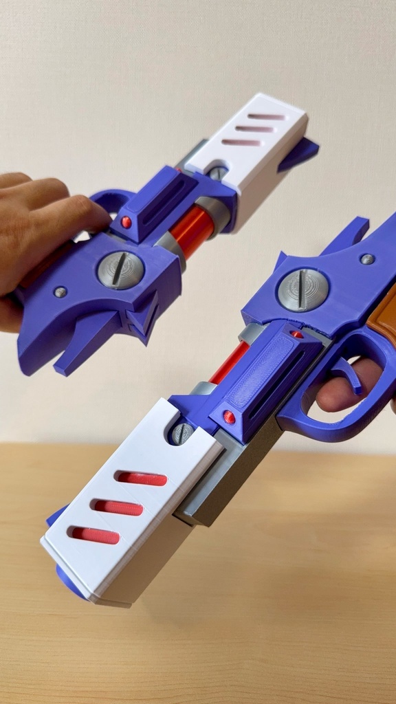 1/1 アクセルの銃|ロックマン風|完全色分け|トリガー可動|モデルガン|3Dプリント品|コスプレ用