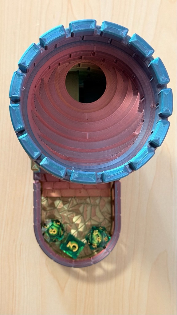 簡単リロール ダイスタワー | レインボー|虹色|ボードゲーム用 TRPG|3Dプリント品