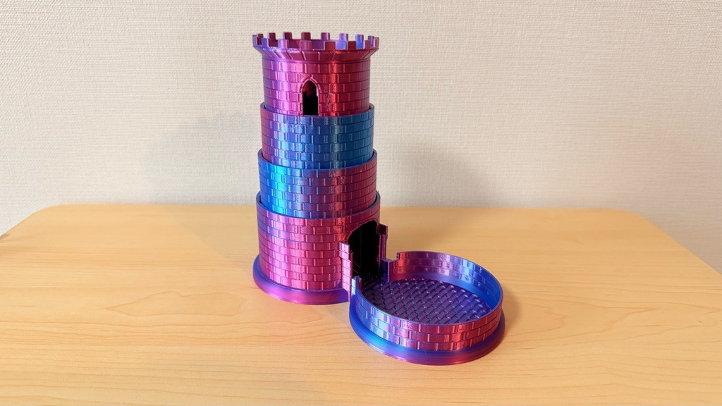 超コンパクト収納 ダイスタワー|ネオン|中世風| TRPG|ボードゲーム|3Dプリント品