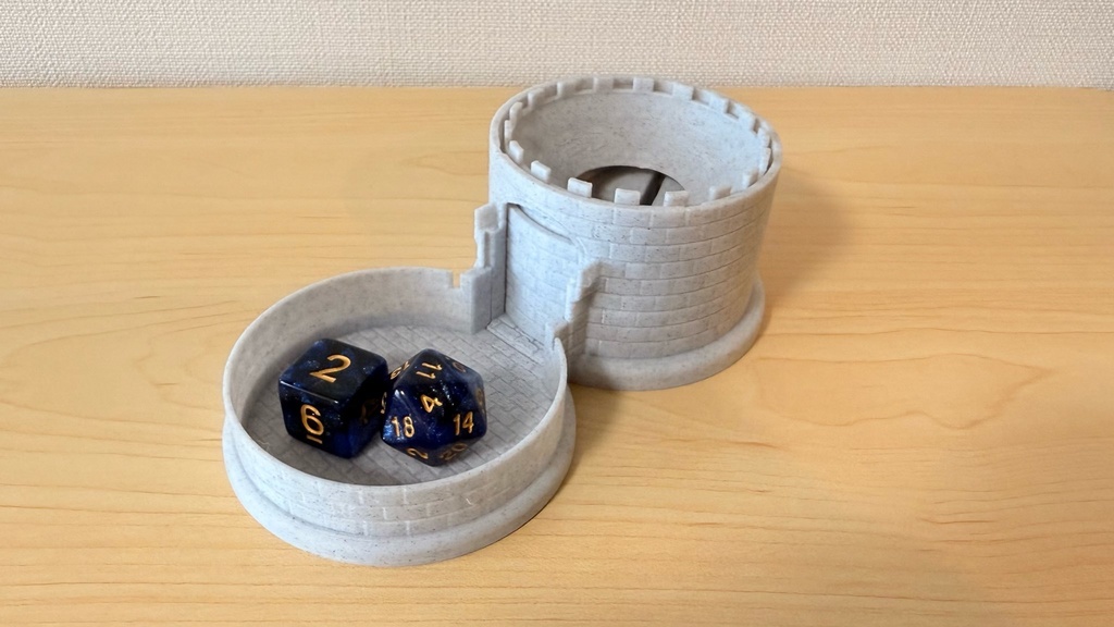 超コンパクト収納 ダイスタワー|マーブル|中世風| TRPG|ボードゲーム|3Dプリント品