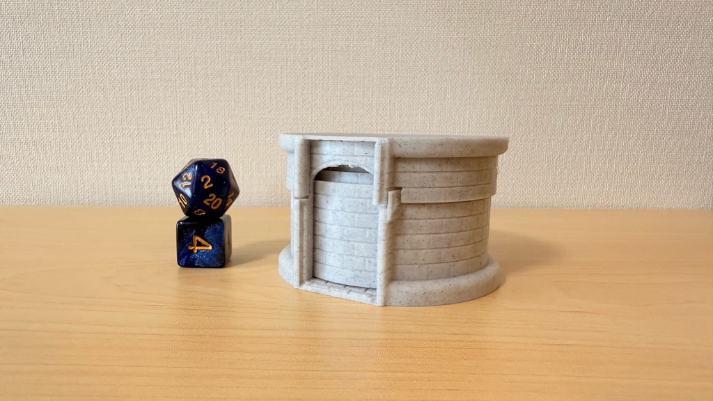 超コンパクト収納 ダイスタワー|マーブル|中世風| TRPG|ボードゲーム|3Dプリント品