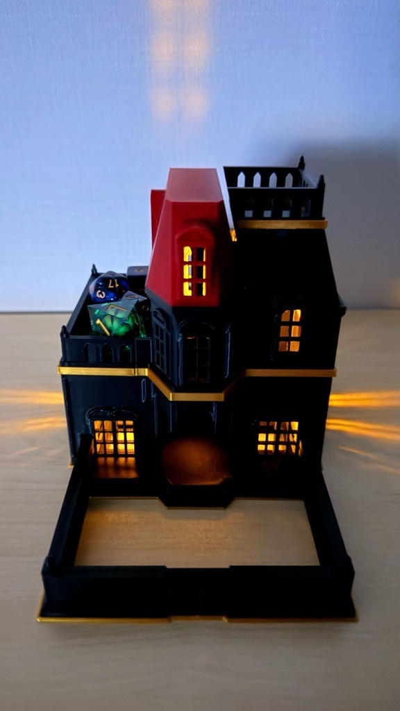 ゴシック洋館ダイスタワー|発光ライト付き|クトゥルフTRPG|マダミス|色指定可|3Dプリント品