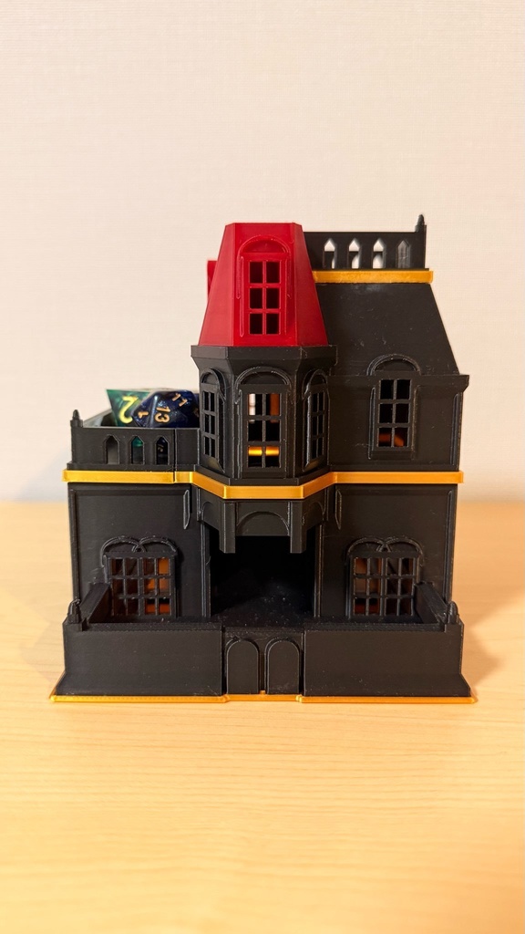 ゴシック洋館ダイスタワー|発光ライト付き|クトゥルフTRPG|マダミス|色指定可|3Dプリント品