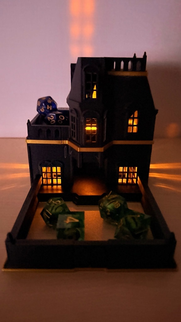 ゴシック洋館ダイスタワー|発光ライト付き|クトゥルフTRPG|マダミス|色指定可|3Dプリント品