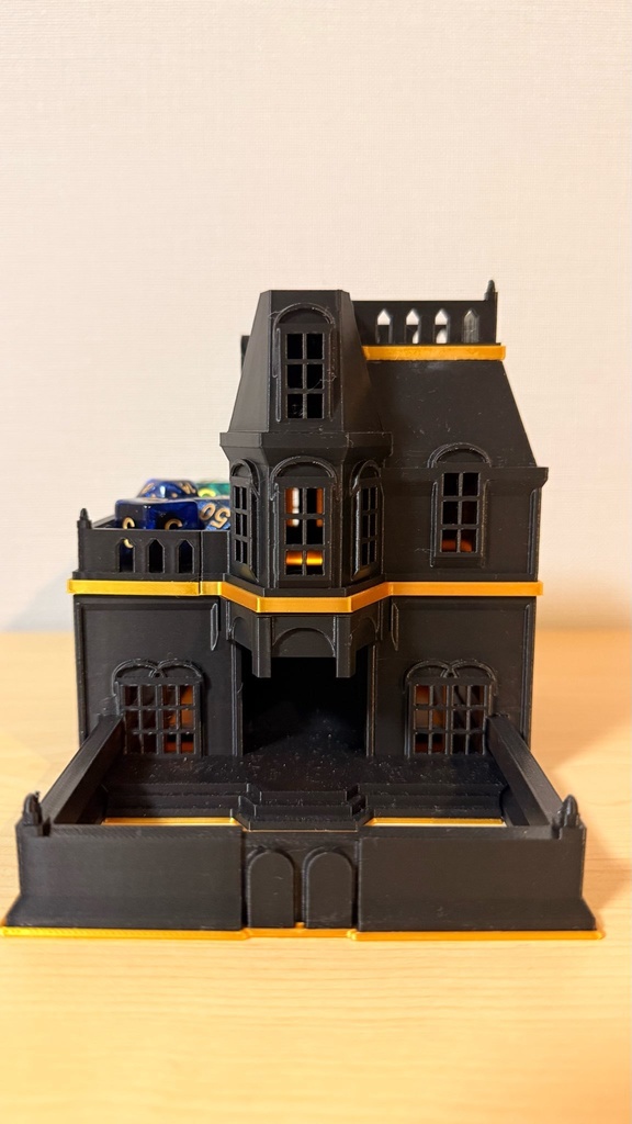 ゴシック洋館ダイスタワー|発光ライト付き|クトゥルフTRPG|マダミス|色指定可|3Dプリント品