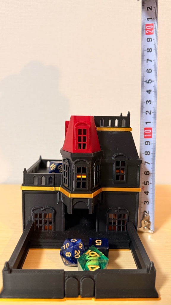 ゴシック洋館ダイスタワー|発光ライト付き|クトゥルフTRPG|マダミス|色指定可|3Dプリント品