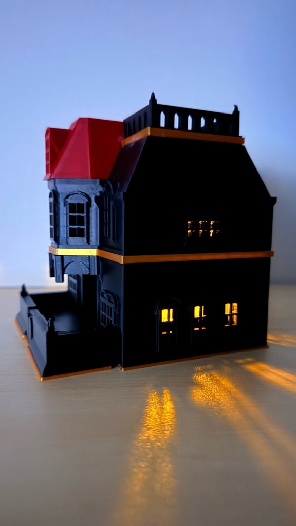 ゴシック洋館ダイスタワー|発光ライト付き|クトゥルフTRPG|マダミス|色指定可|3Dプリント品
