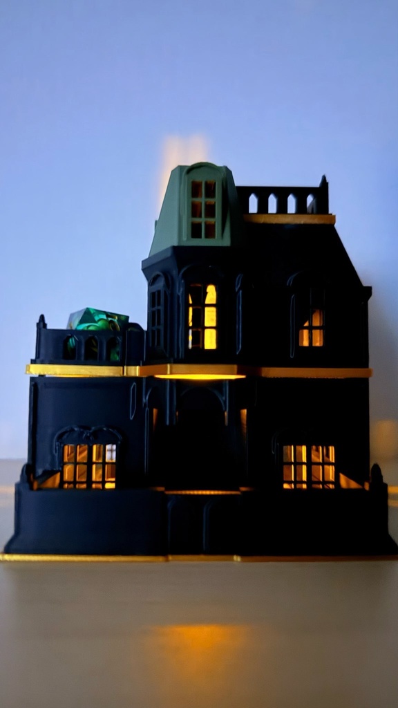 ゴシック洋館ダイスタワー|発光ライト付き|クトゥルフTRPG|マダミス|色指定可|3Dプリント品