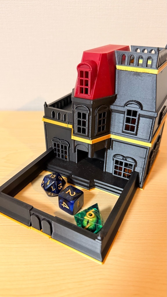 ゴシック洋館ダイスタワー|発光ライト付き|クトゥルフTRPG|マダミス|色指定可|3Dプリント品