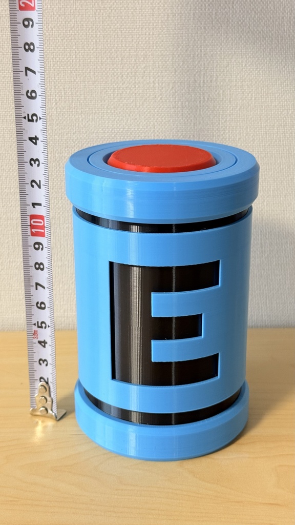 E缶 型|小物入れ|缶ホルダー|ロックマン風|3Dプリント品|色指定可