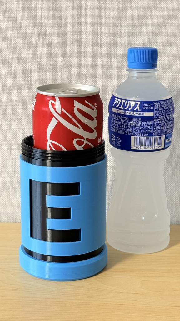 E缶 型|小物入れ|缶ホルダー|ロックマン風|3Dプリント品|色指定可