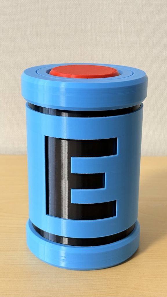 E缶 型｜小物入れ｜缶ホルダー｜ロックマン風｜3Dプリント品｜色指定可