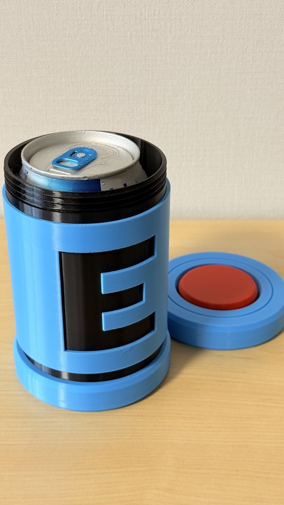 E缶 型|小物入れ|缶ホルダー|ロックマン風|3Dプリント品|色指定可