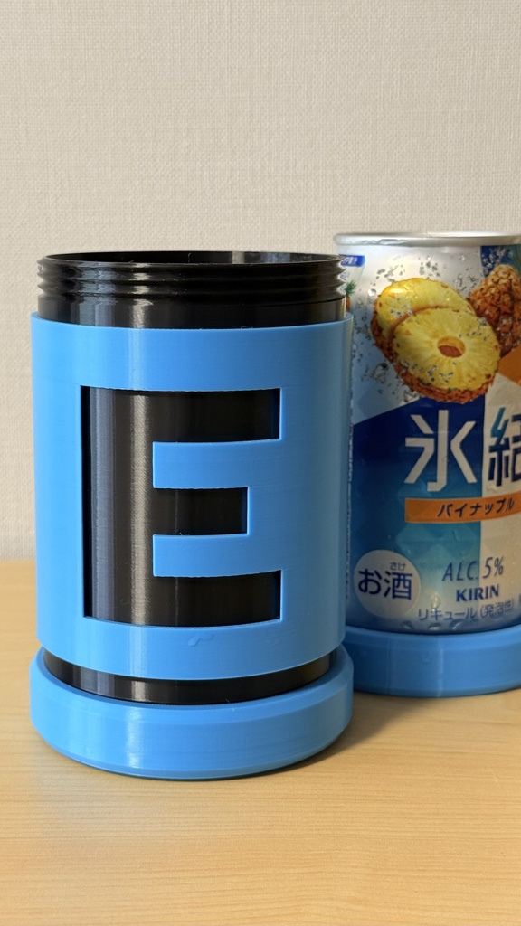 E缶 型|小物入れ|缶ホルダー|ロックマン風|3Dプリント品|色指定可