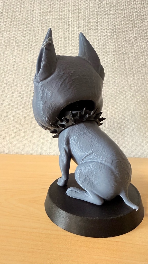 犬型ボブルヘッド|サイバーパンク風|置き物|ダッシュボード飾り|色分け済み