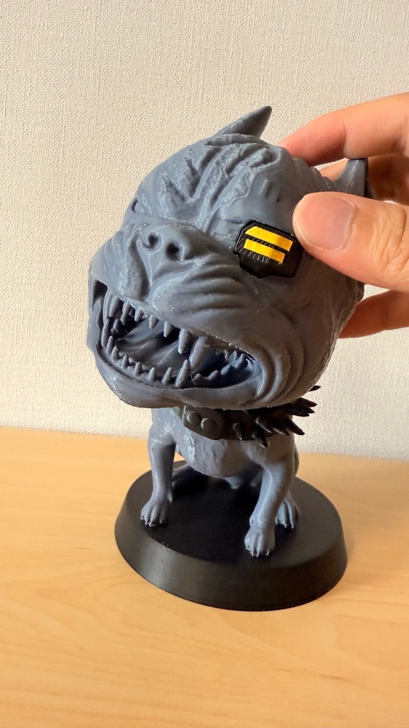 犬型ボブルヘッド|サイバーパンク風|置き物|ダッシュボード飾り|色分け済み