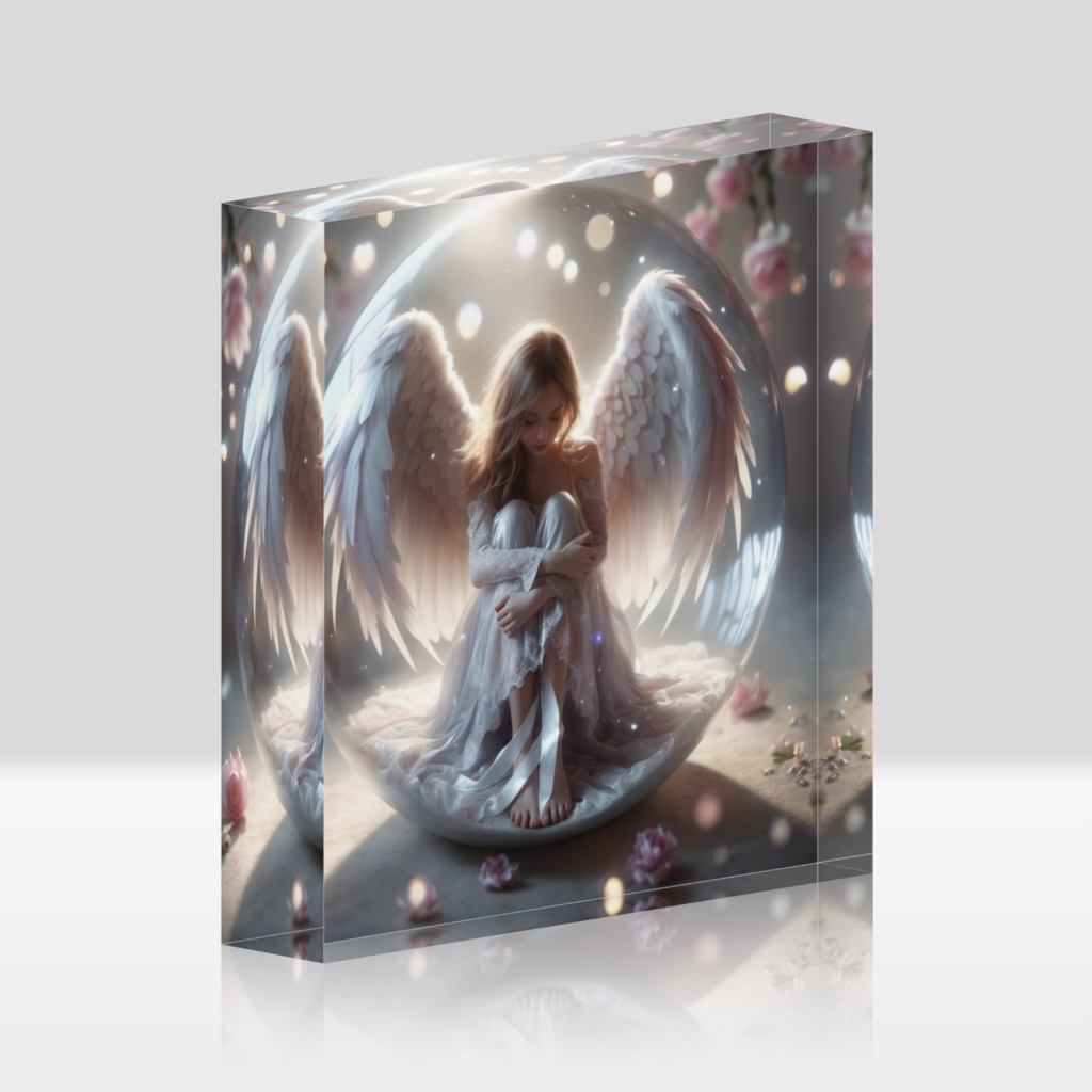アクリルブロック - Angel in the glass ball 001