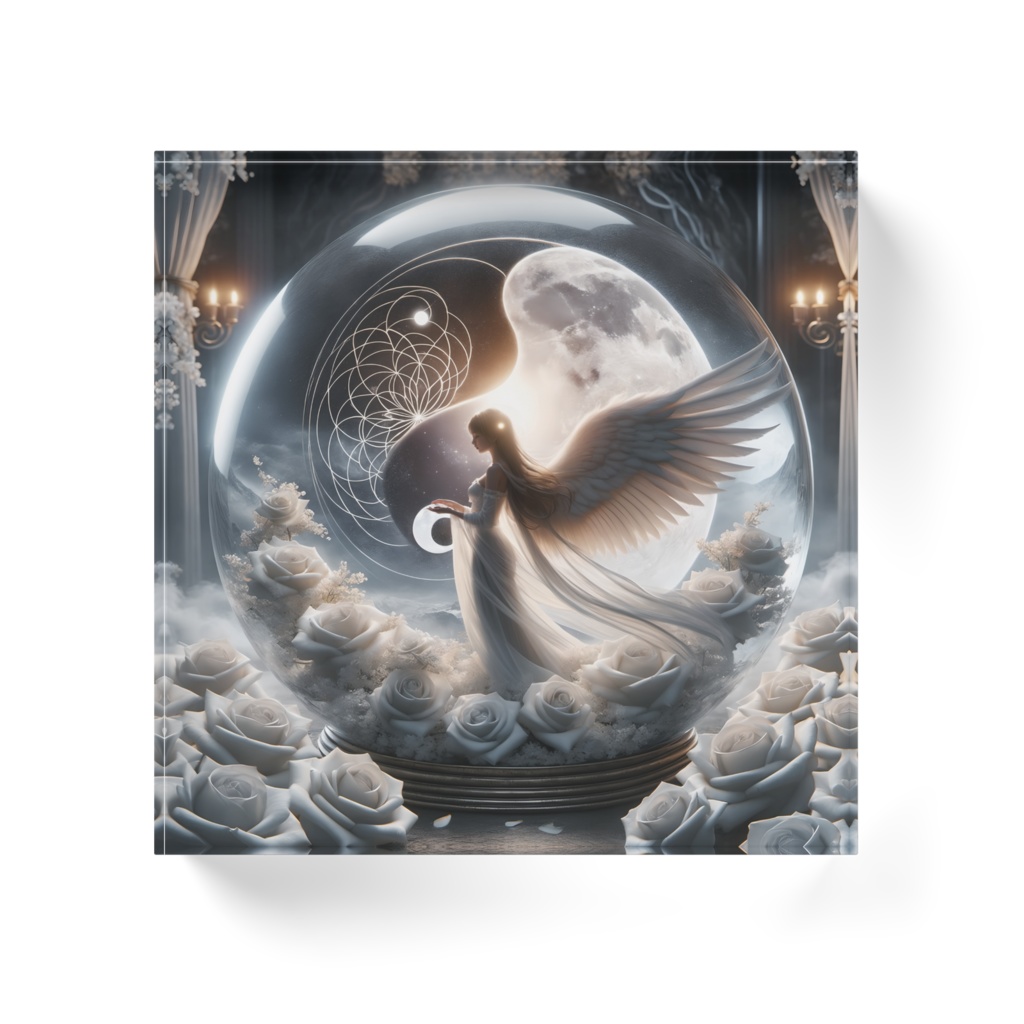 アクリルブロック - moon yin yang diagram001