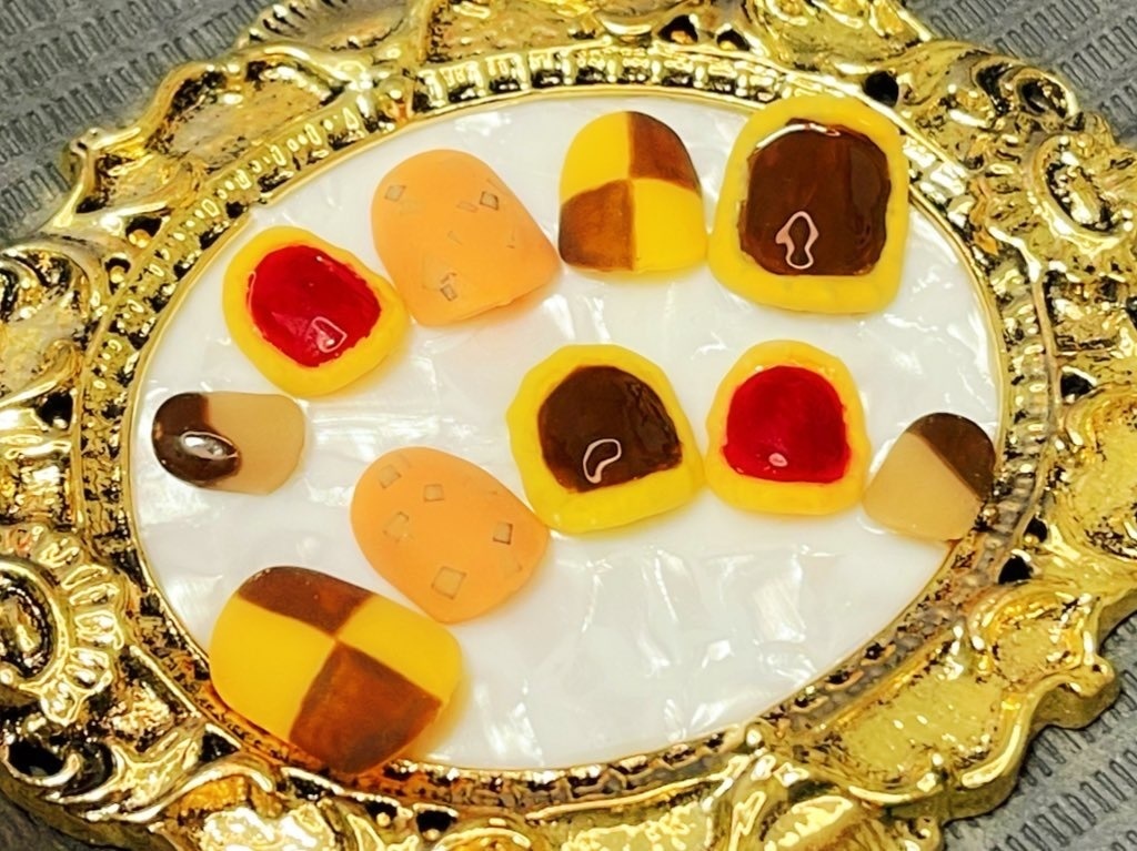 【小さい爪さん向け】 リアルなクッキーのネイルチップ