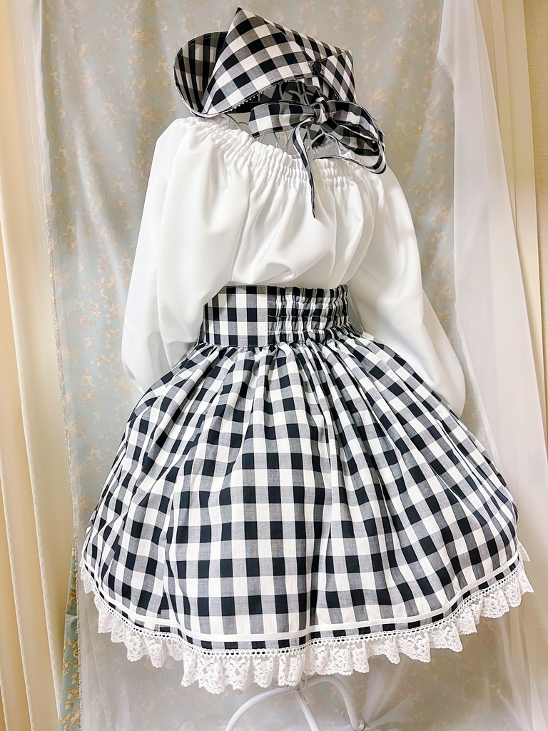 もんステバーホスピタル制服 ギンガムチェック黒