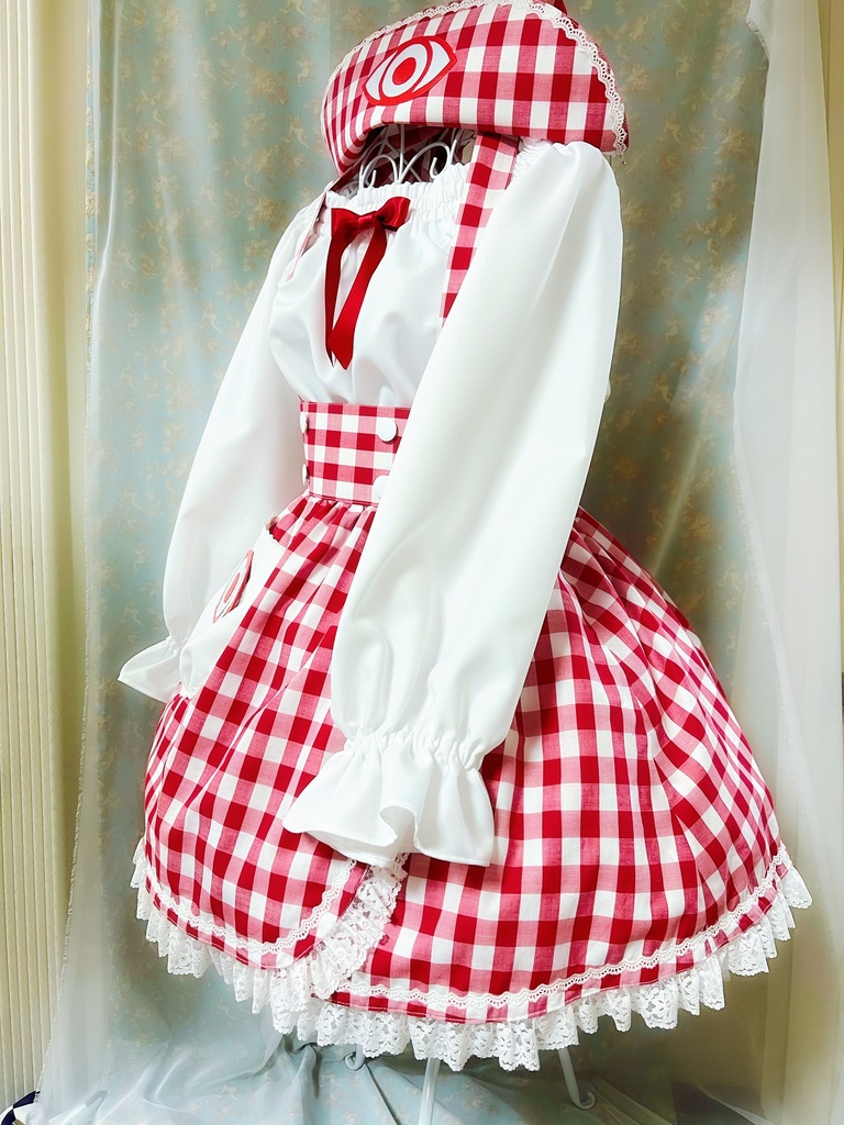 もんステバーホスピタル制服 ギンガムチェック赤