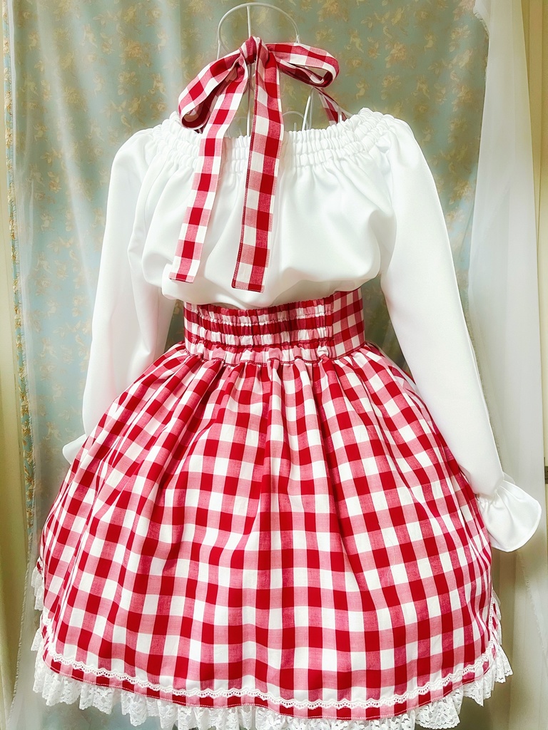 もんステバーホスピタル制服 ギンガムチェック赤