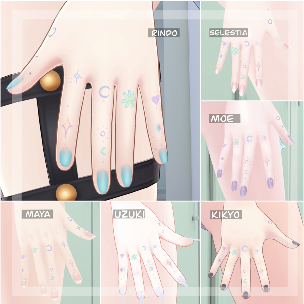 『かわいいタトゥー』Cute Tattoos 【6アバター対応】(VRC)