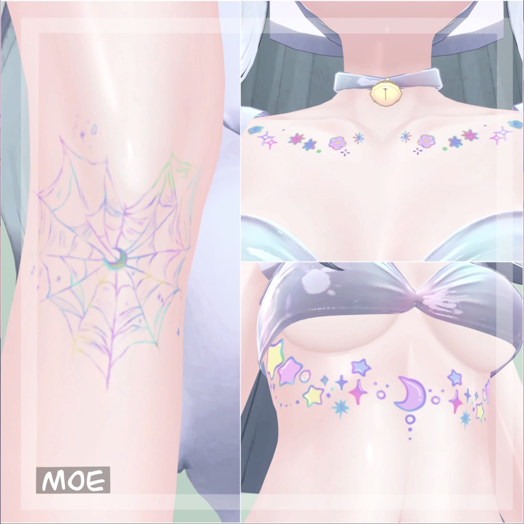 『かわいいタトゥー』Cute Tattoos 【6アバター対応】(VRC)