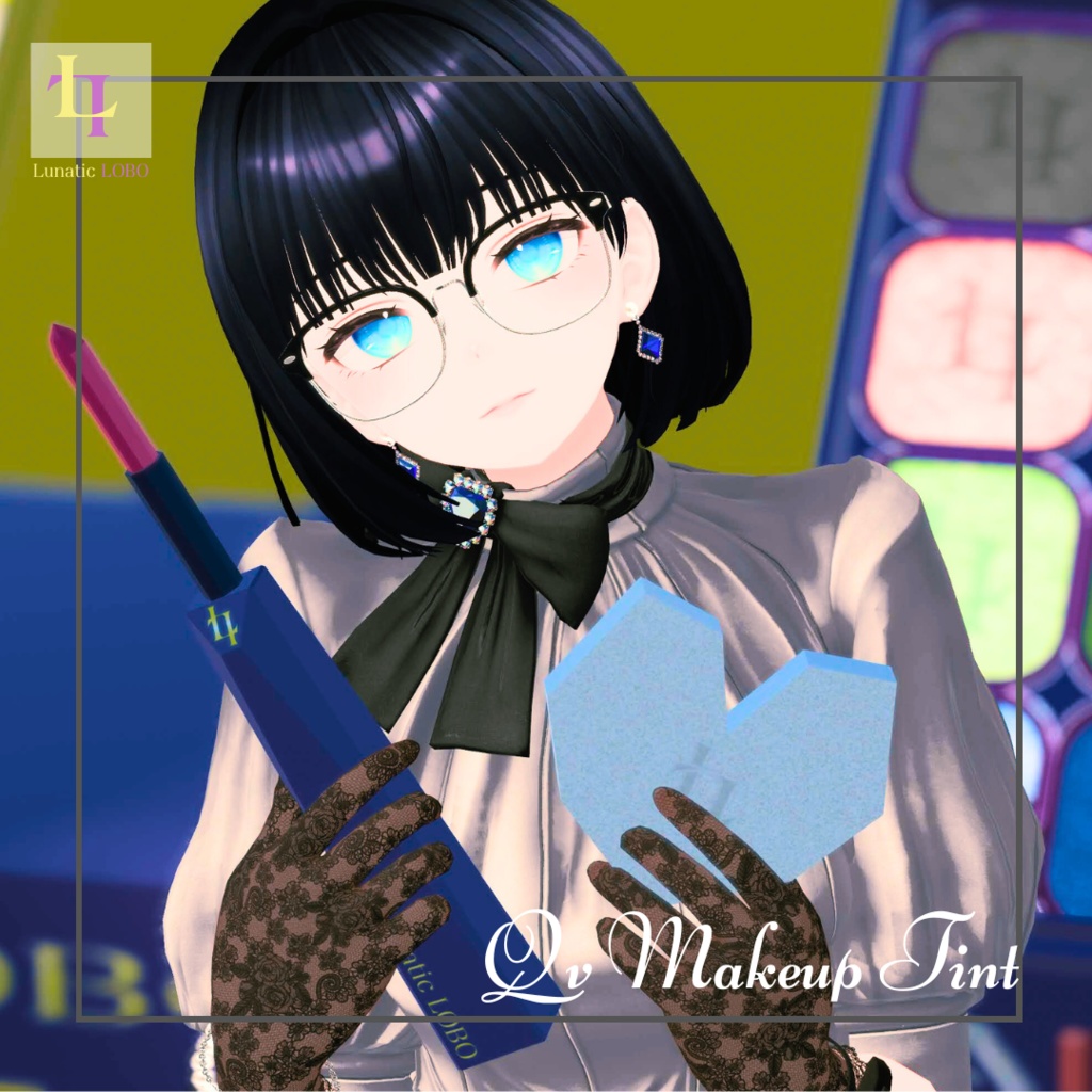 VRChat対応　Qvpen差し替えモデルQvメイクアップティント＜クールブルーパレット＞　Qvpen replacement model QvMakeupTint-CoolBluePallet-