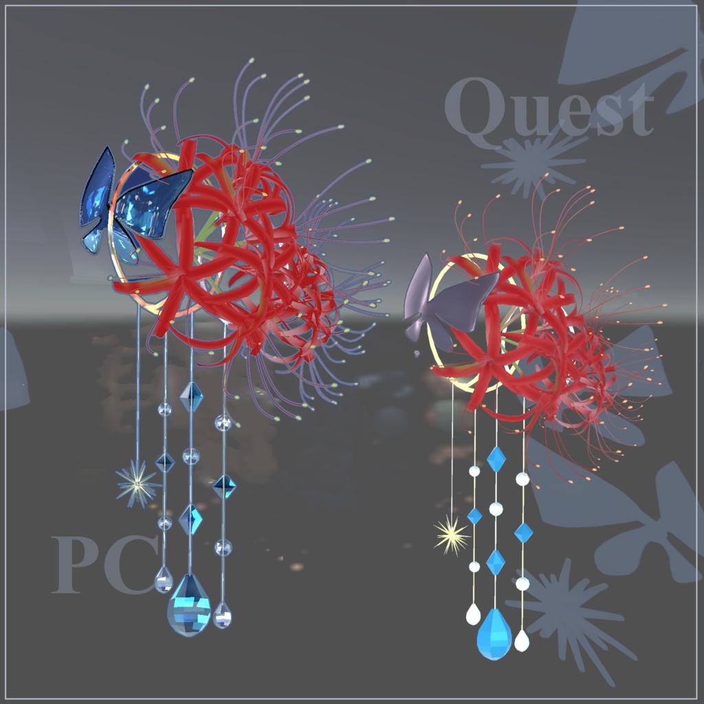 燈華-彼岸花の髪飾り