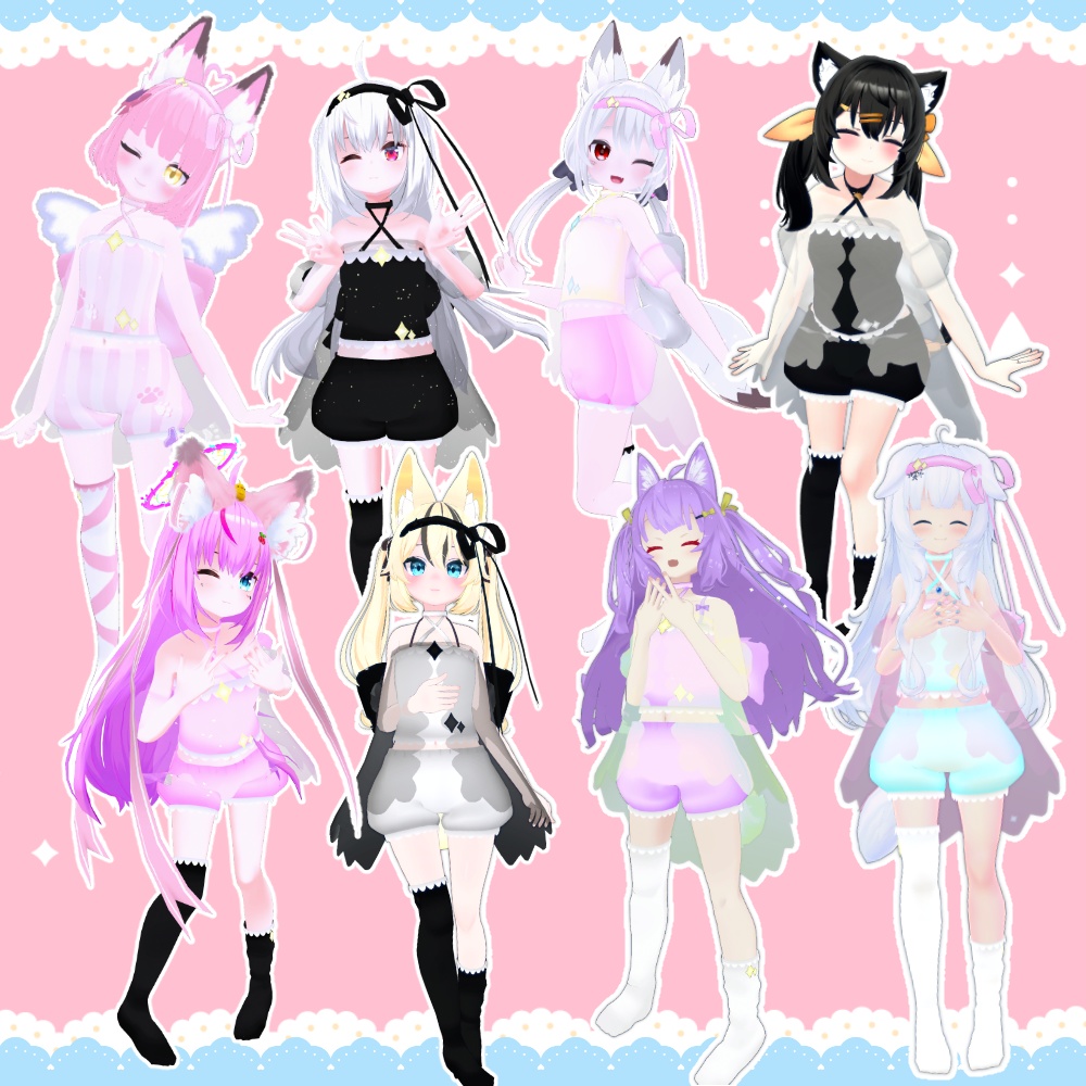 まほうしょーじょ風ランジェリーパジャマ【11アバター対応】【パーティクル付き】