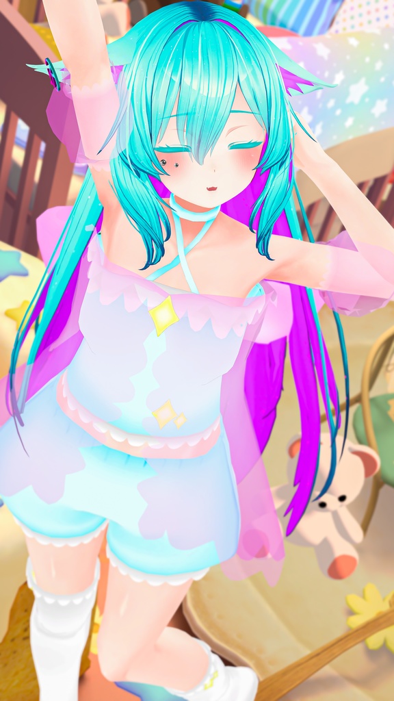 まほうしょーじょ風ランジェリーパジャマ【11アバター対応】【パーティクル付き】