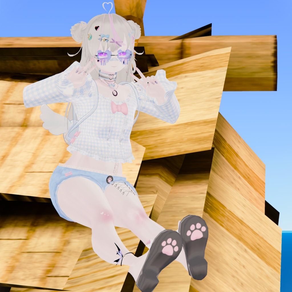 おでかけサマーコーデ【15アバター対応】【パーティクル付き】