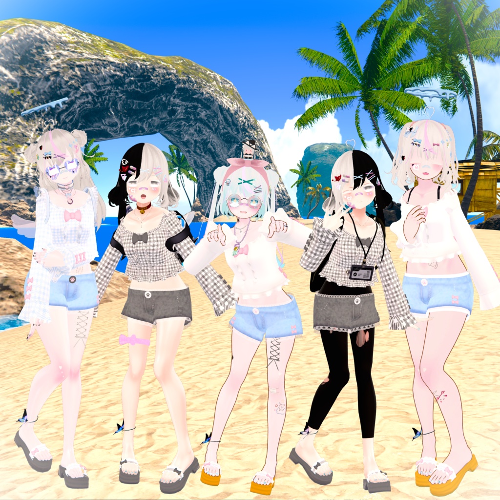 おでかけサマーコーデ【15アバター対応】【パーティクル付き】