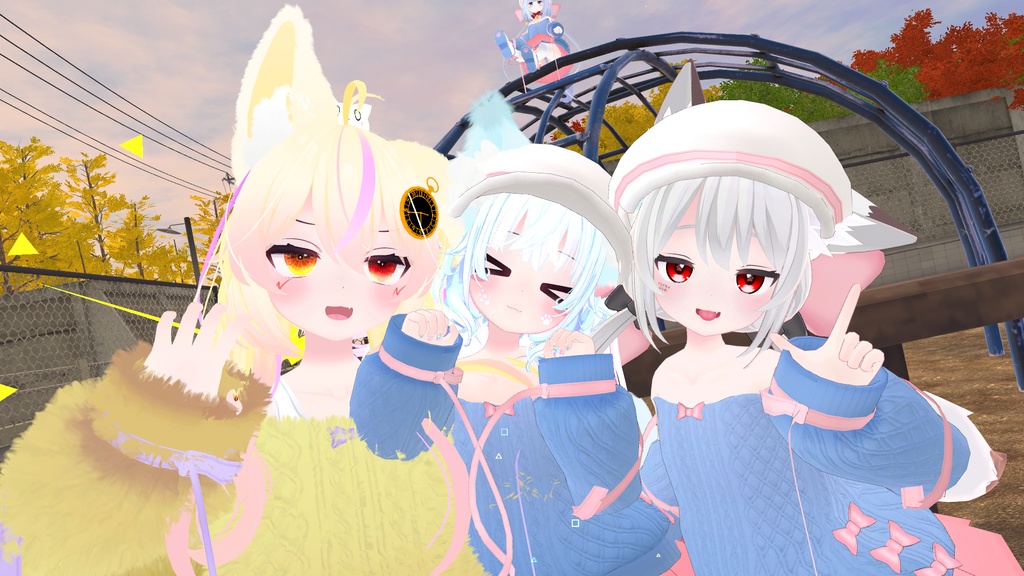 ふわふわりぼんのオフショルダーニット【13アバター対応】【パーティクル付き】