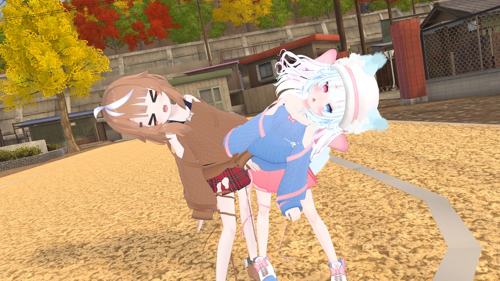 ふわふわりぼんのオフショルダーニット【13アバター対応】【パーティクル付き】